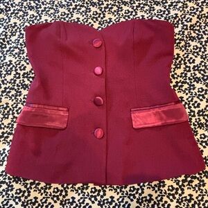 Elegant Burgundy Strapless Top
